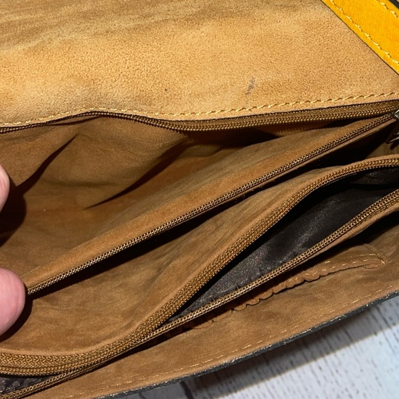 Patricia Nash Leather Crossbody bag Burnished Santillana Sunflower yellow - Picture 7 of 14